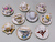 Mocha cups with painted various motifs and golden decoration